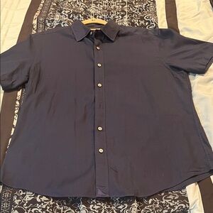 UNTUCKit Men's Short-Sleeve Button-Down Shirt in Navy